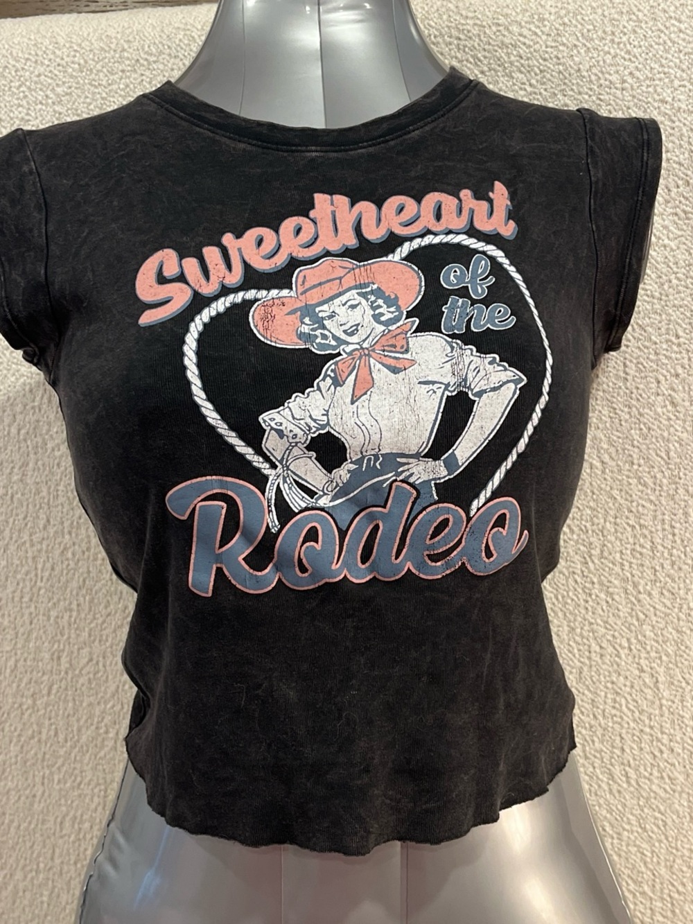 Sweetheart of the Rodeo Black Graphic Crop Top